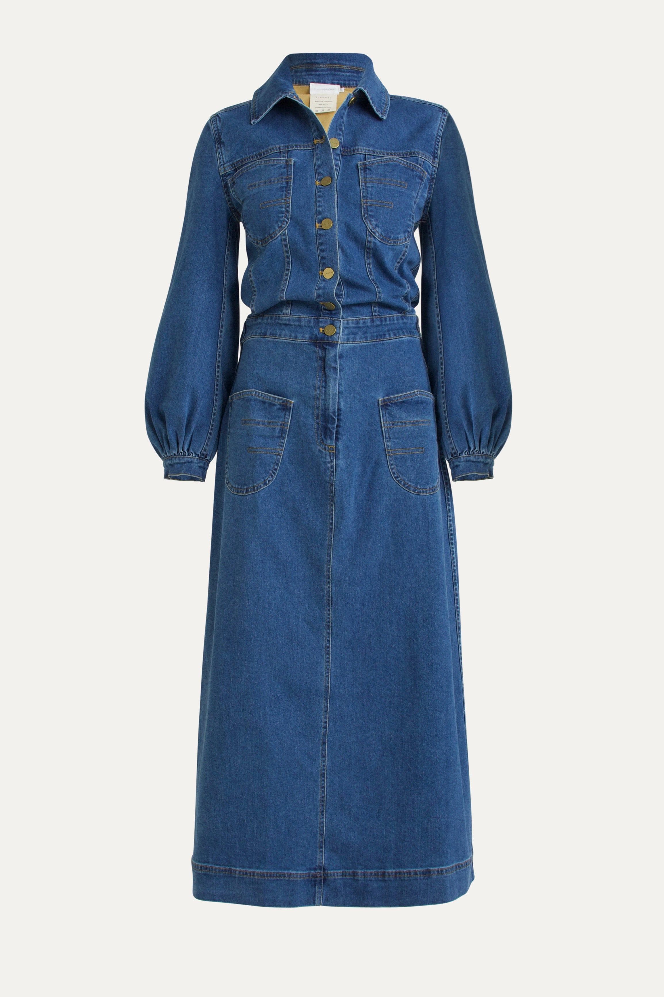 Raven Long Sleeve Denim Dress