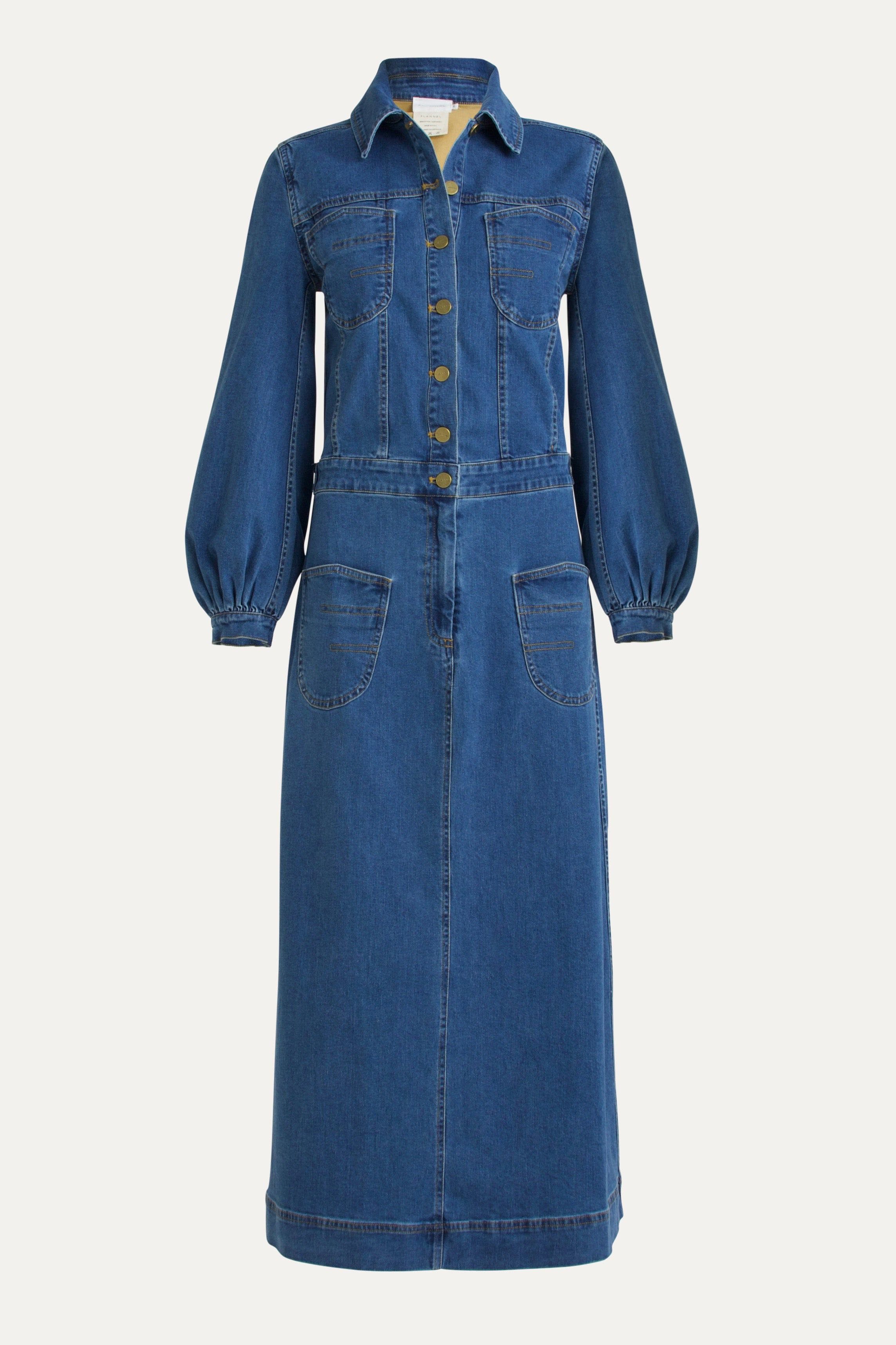 Raven Long Sleeve Denim Dress