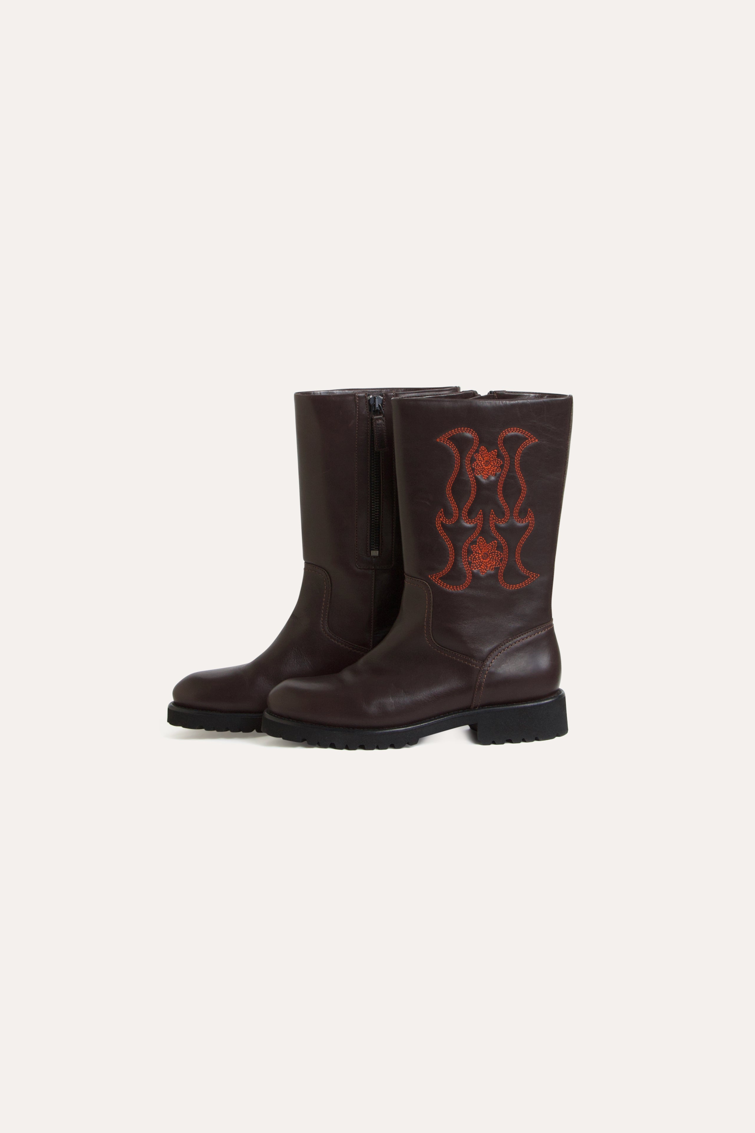 Jackie Embroidered Leather Boot