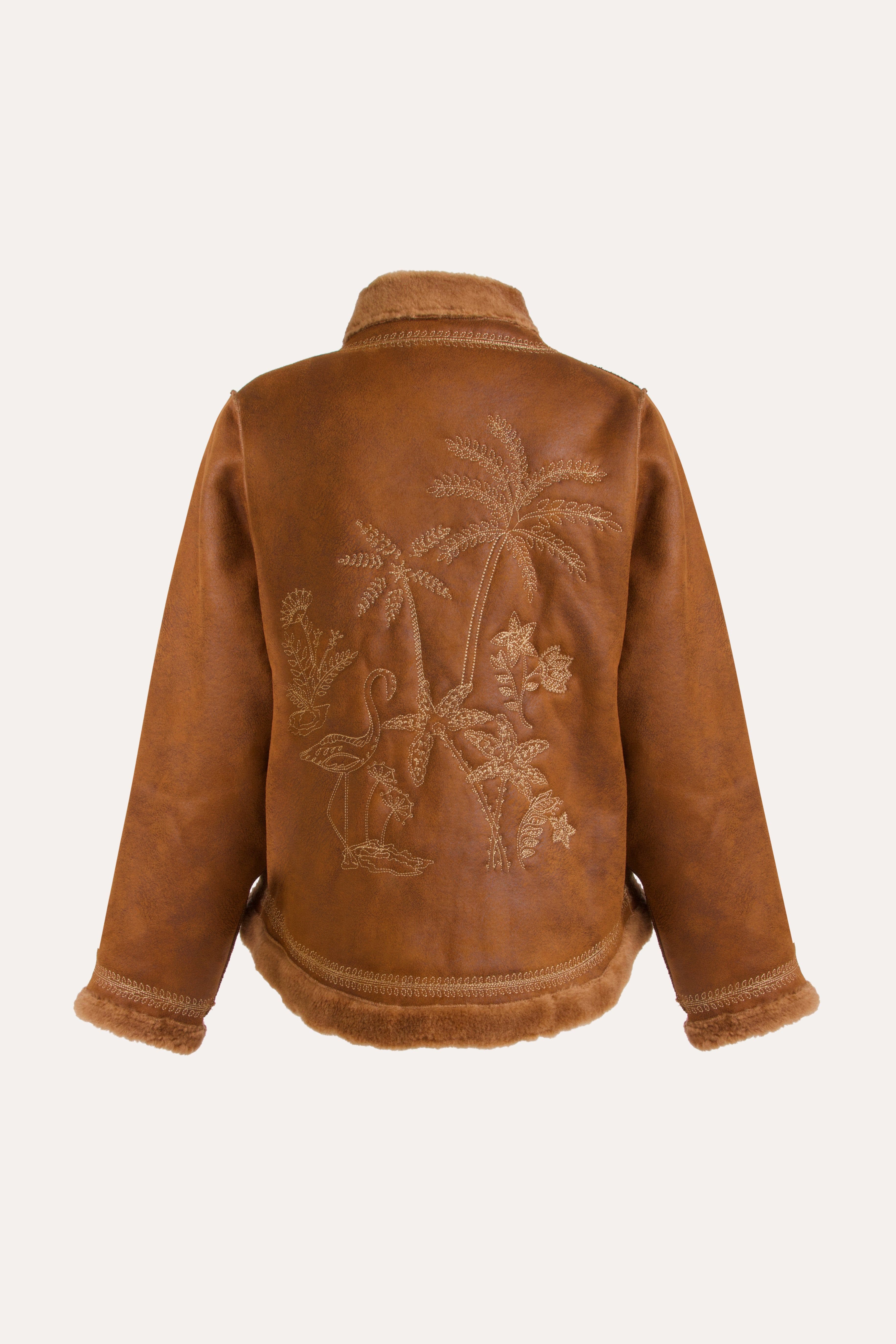 Shiloh Embroidered Faux-Shearling Jacket