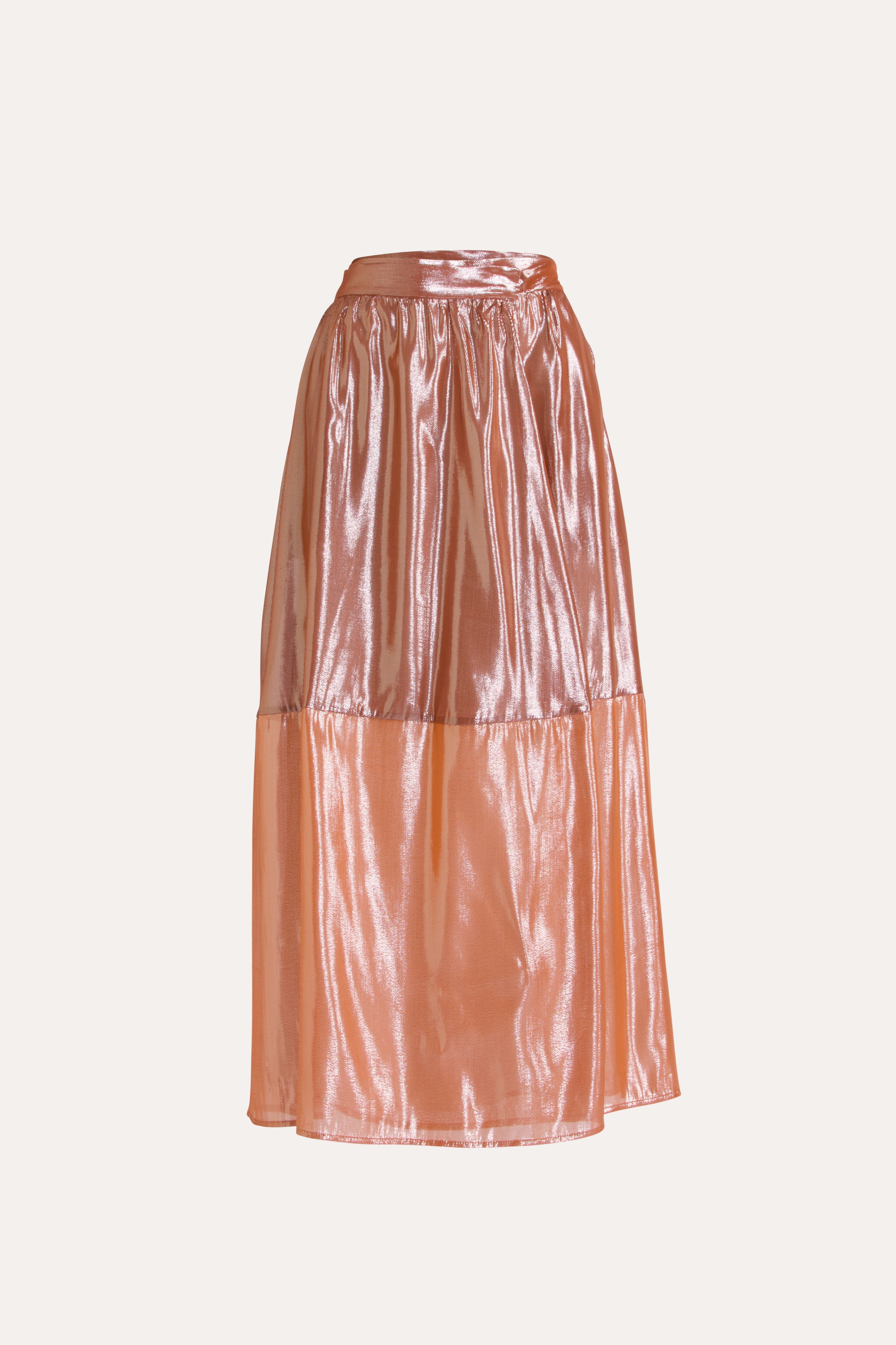 Cerese Silk Lurex Wrap Skirt