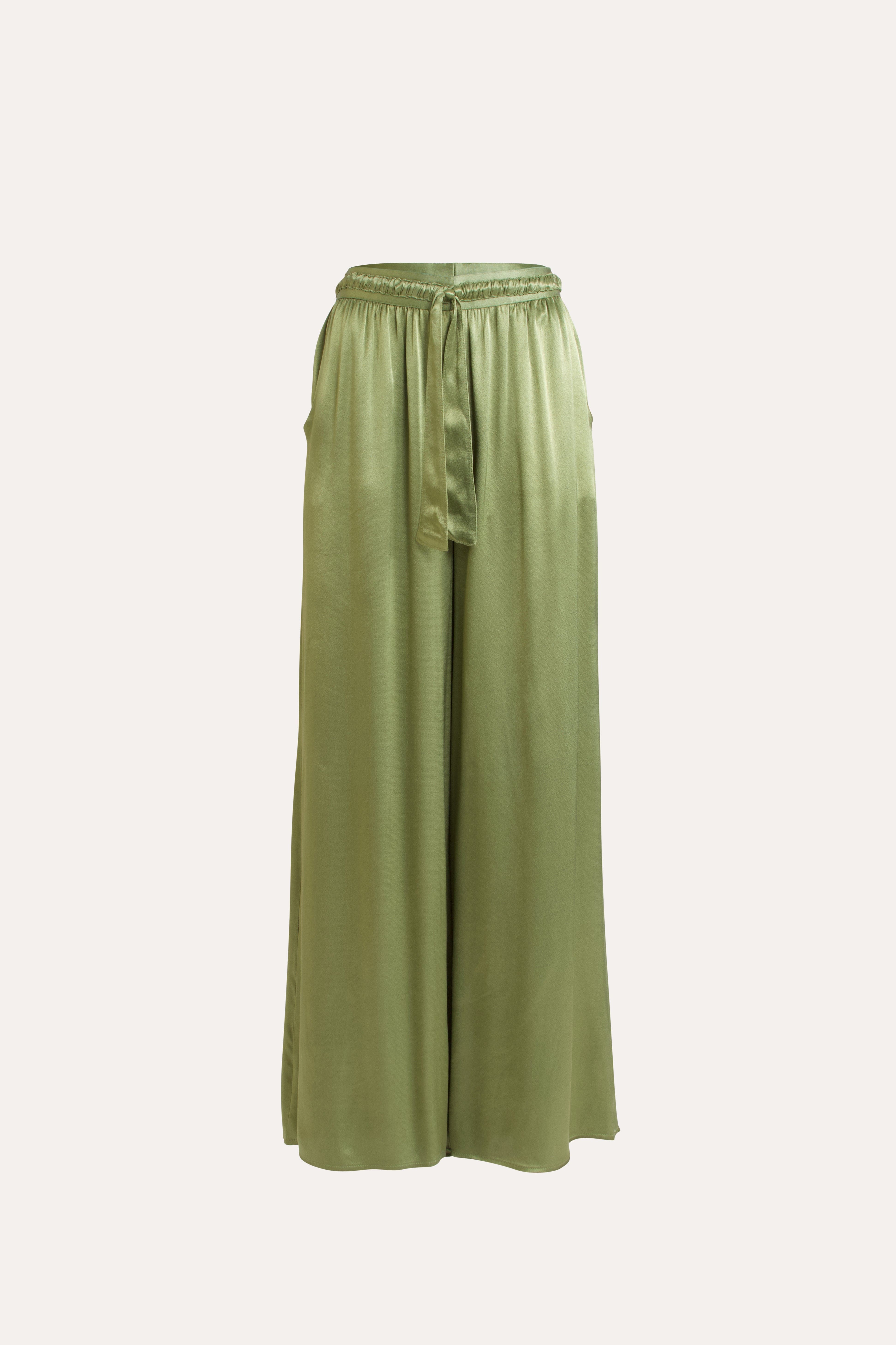 Lottie Wide-Leg Satin Pant