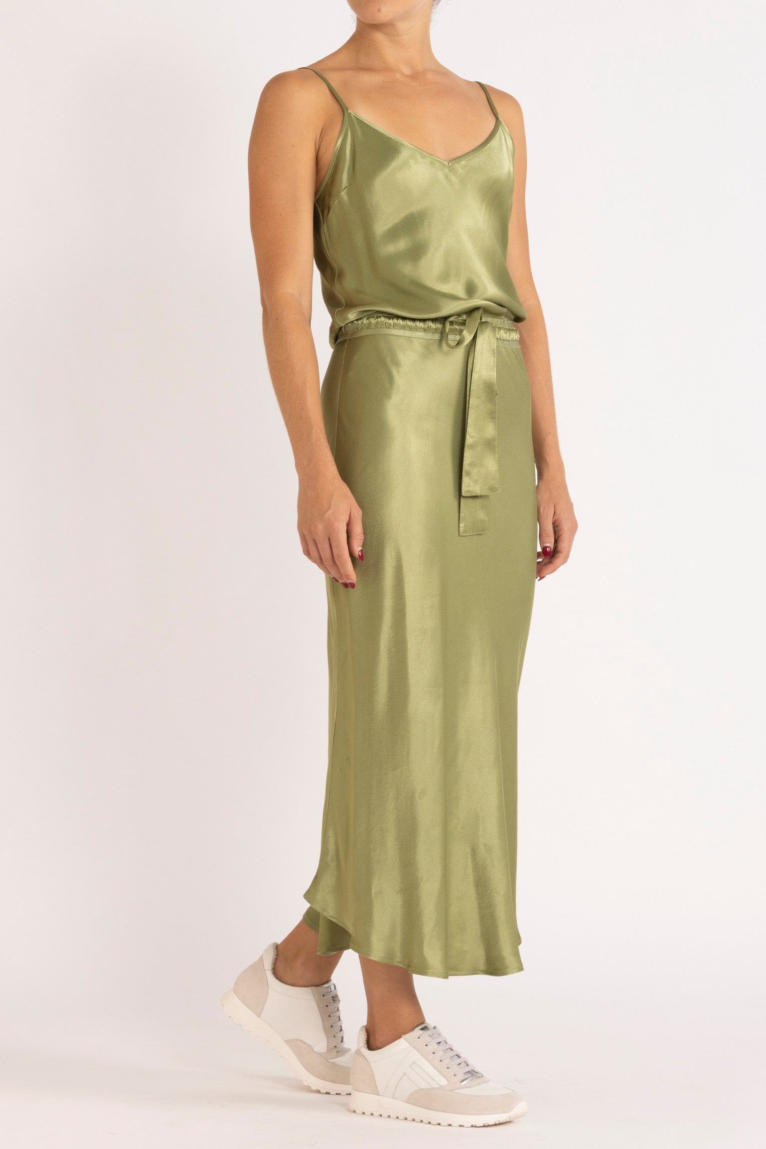 Lottie Bias-Cut Satin Cami Dress