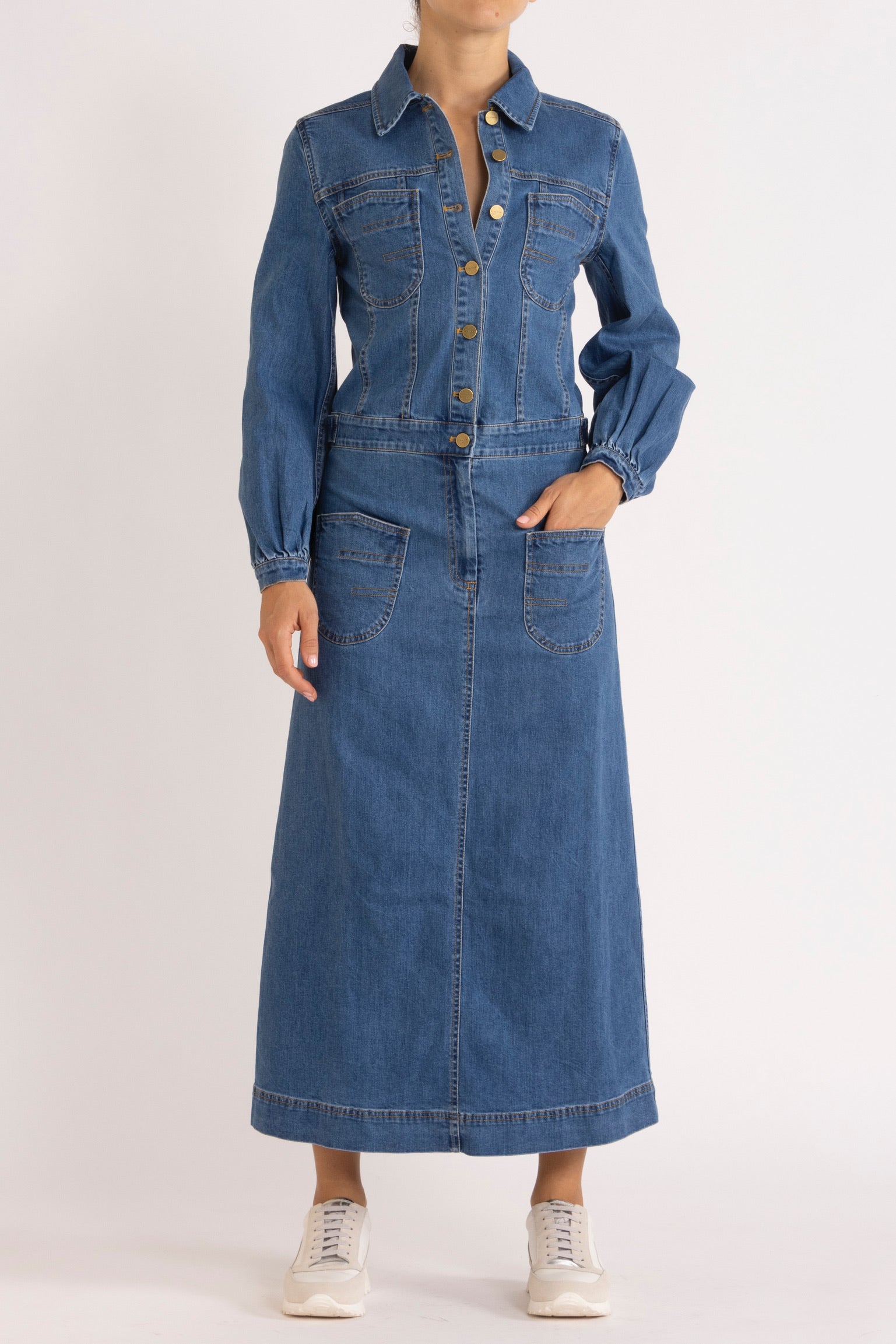 Raven Long Sleeve Denim Dress