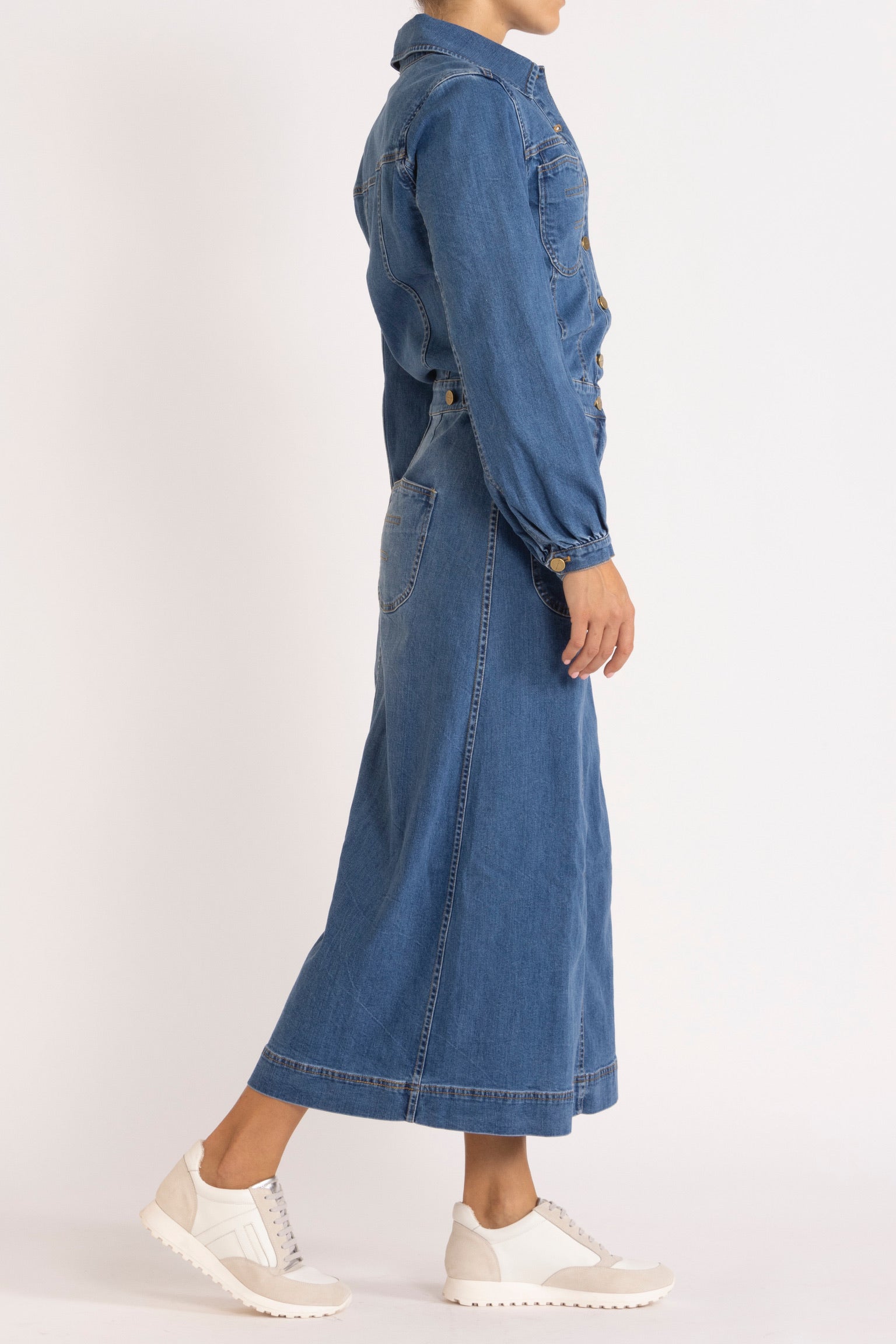 Raven Long Sleeve Denim Dress