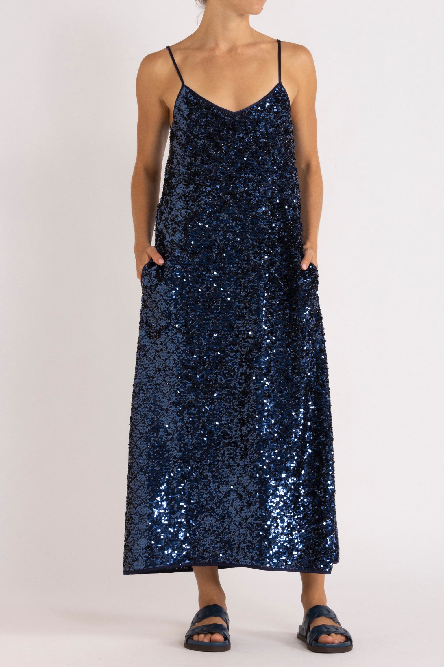 Meg Navy Sequin Cami Dress