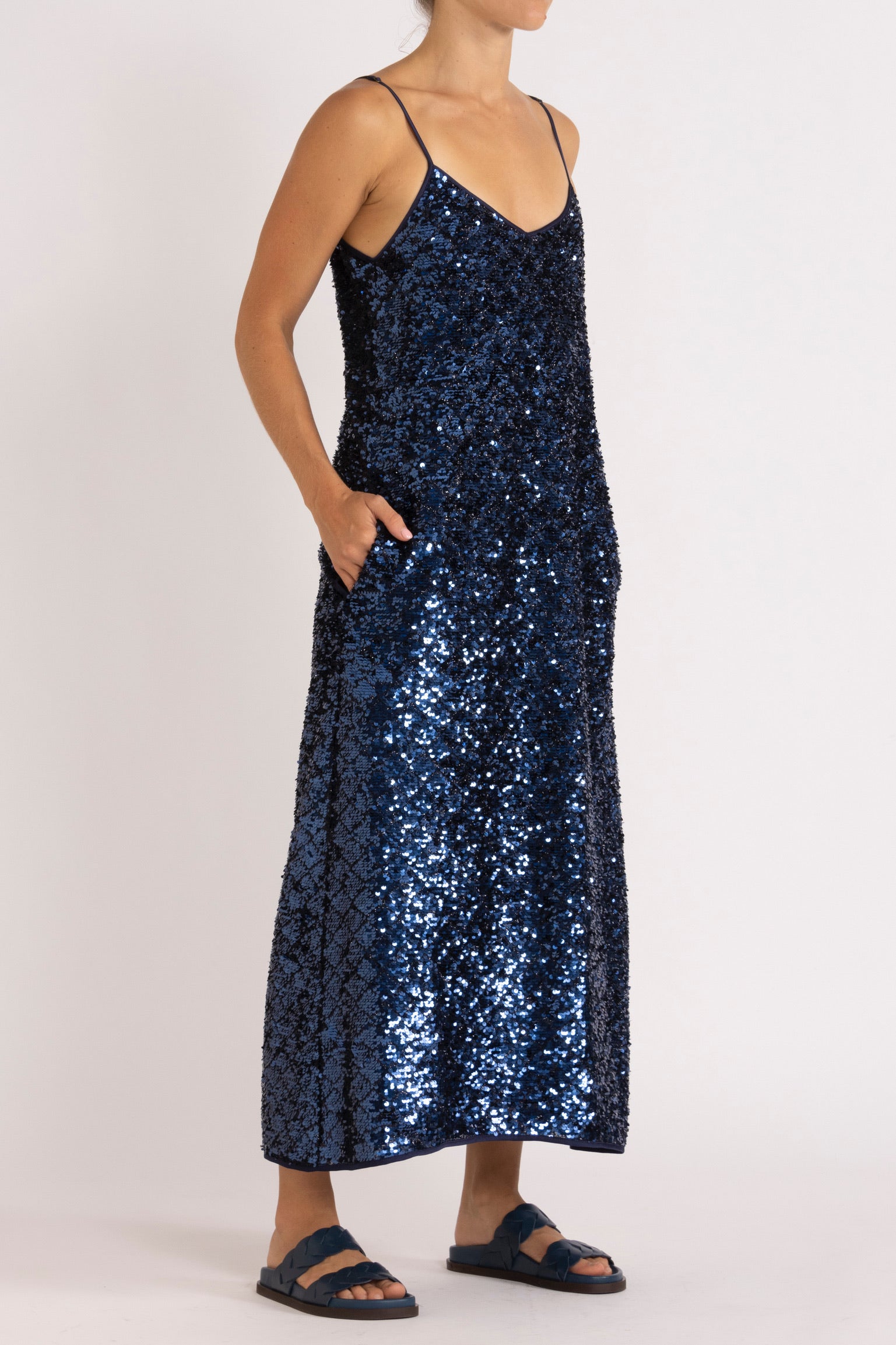 Meg Navy Sequin Cami Dress