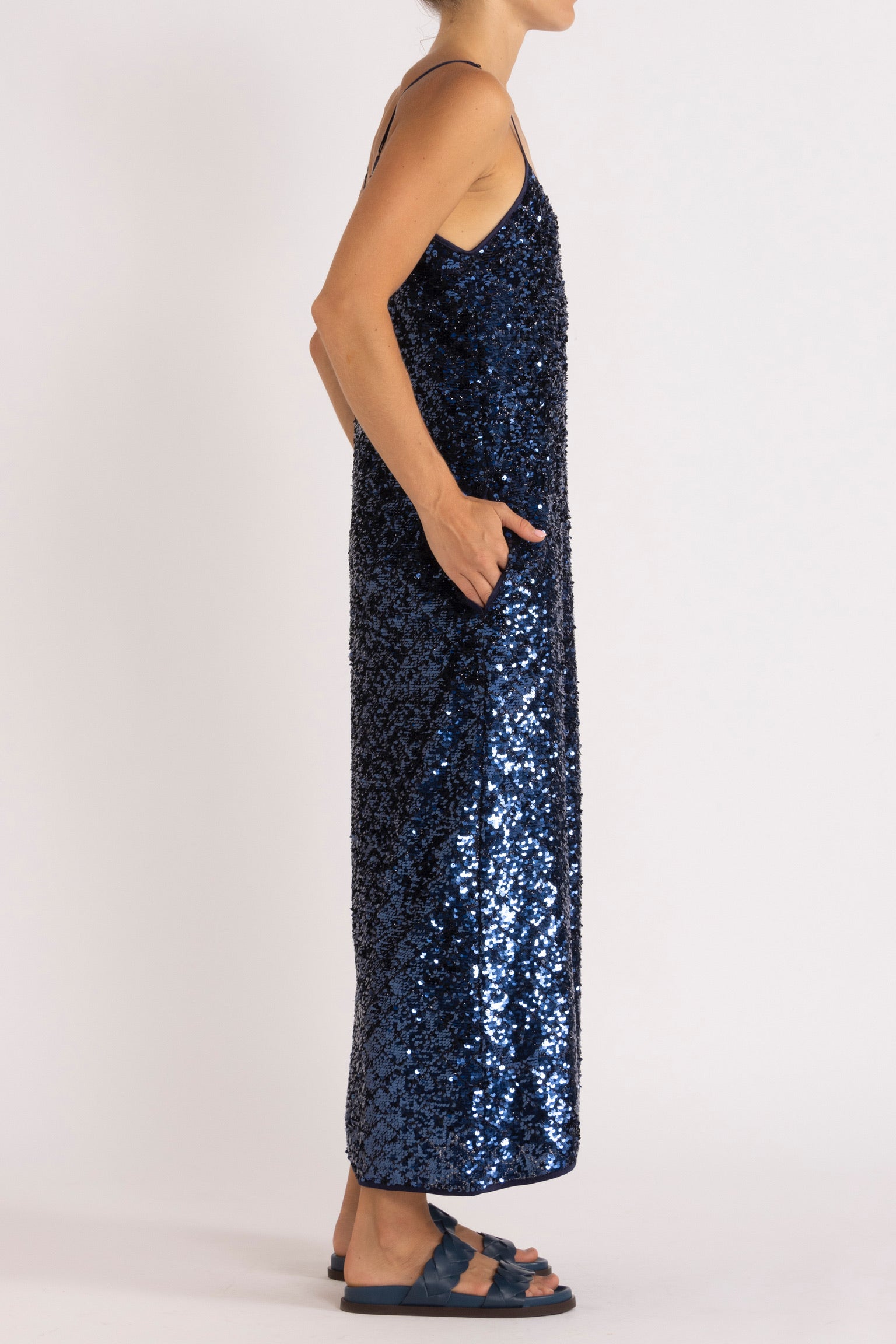 Meg Navy Sequin Cami Dress