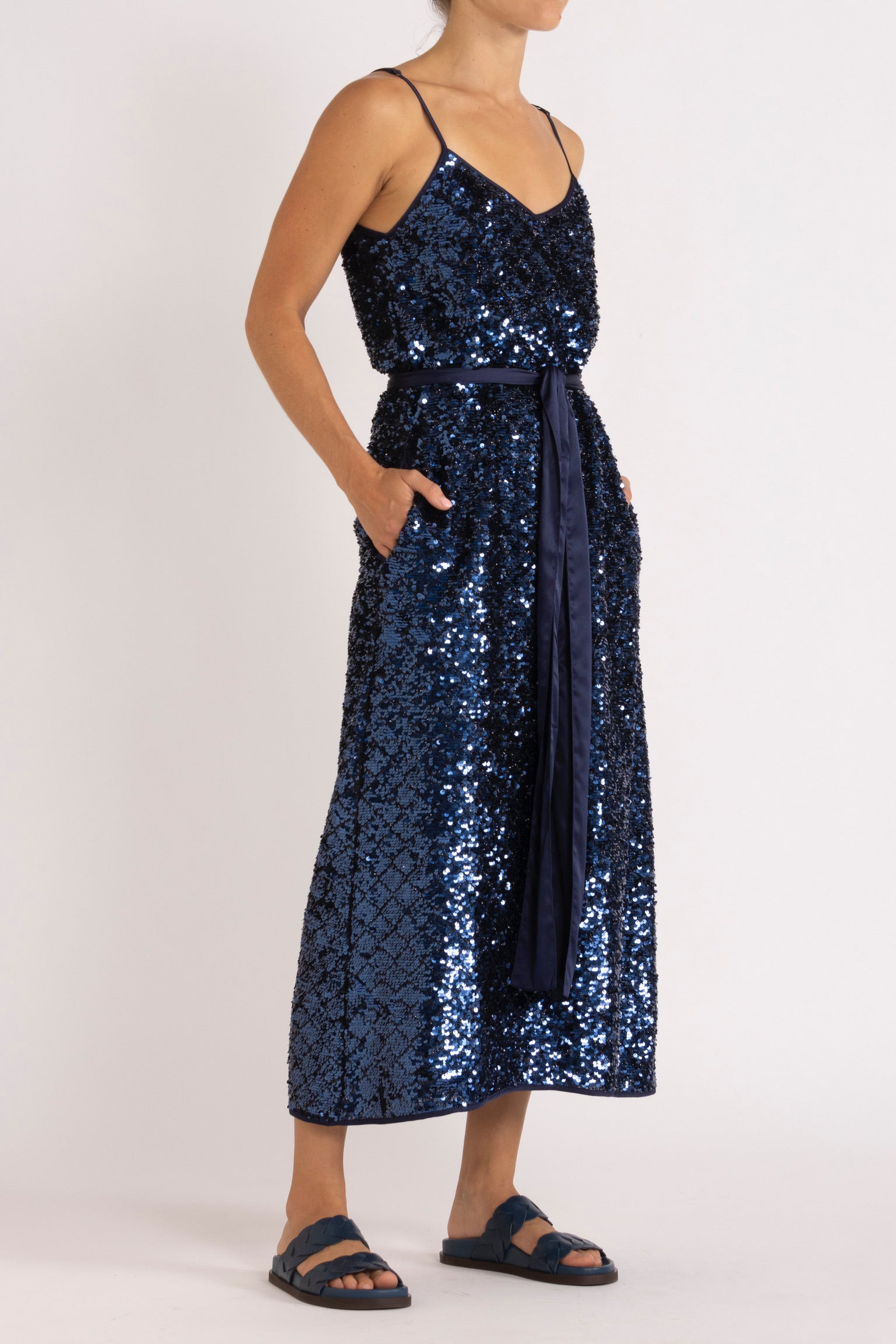 Meg Navy Sequin Cami Dress