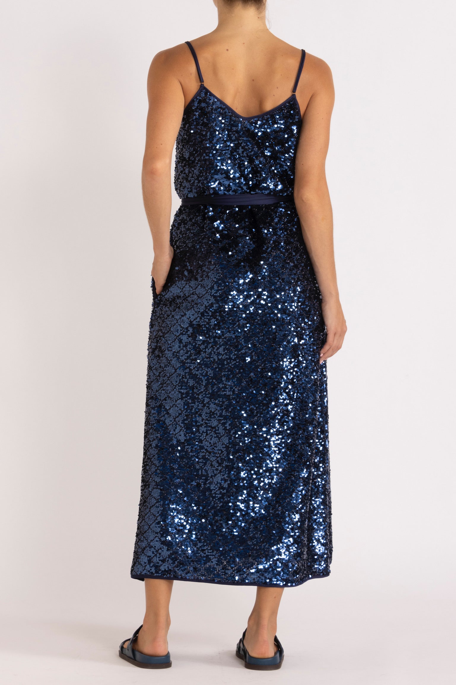 Meg Navy Sequin Cami Dress