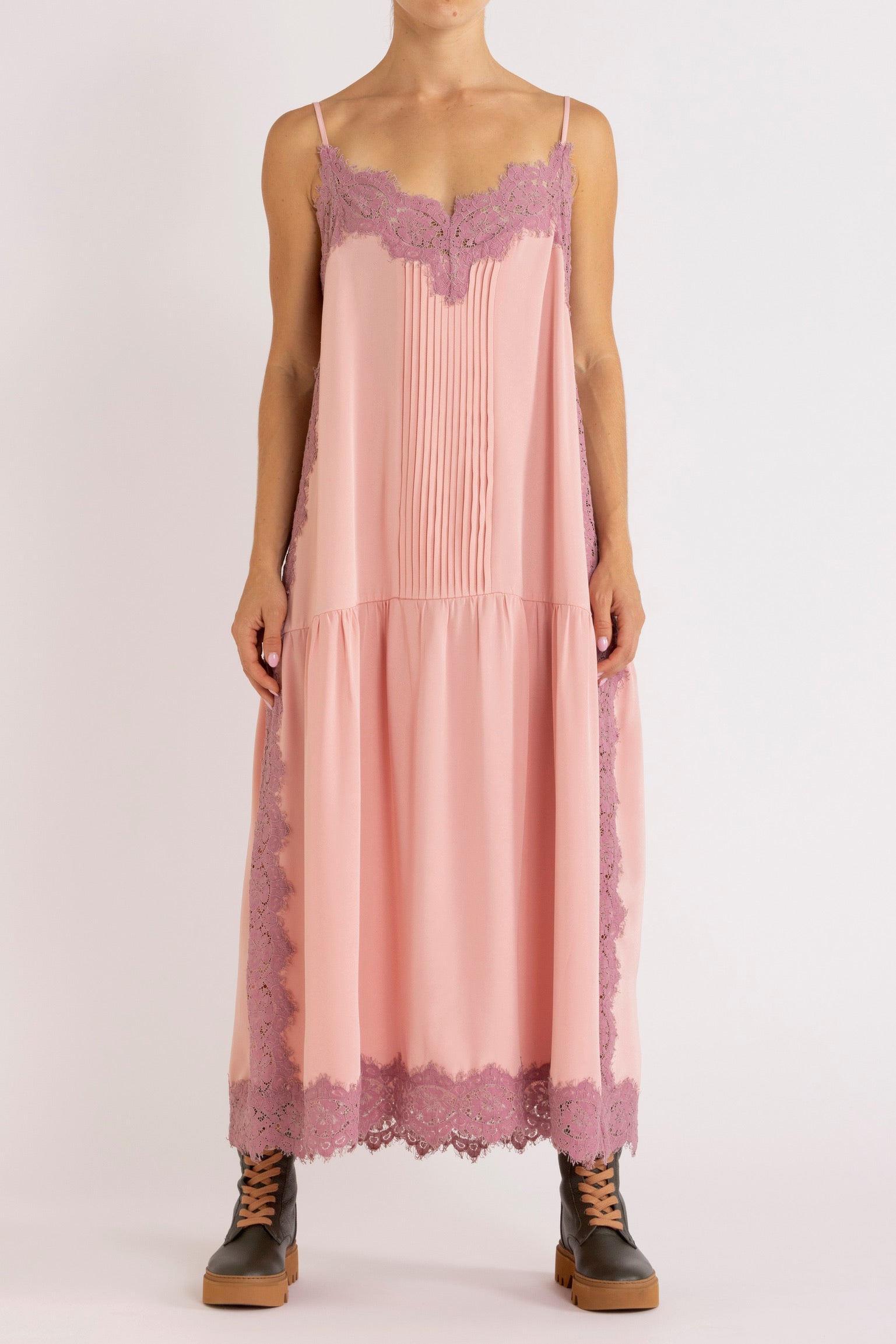 Nettie Silk & Lace Maxi Dress