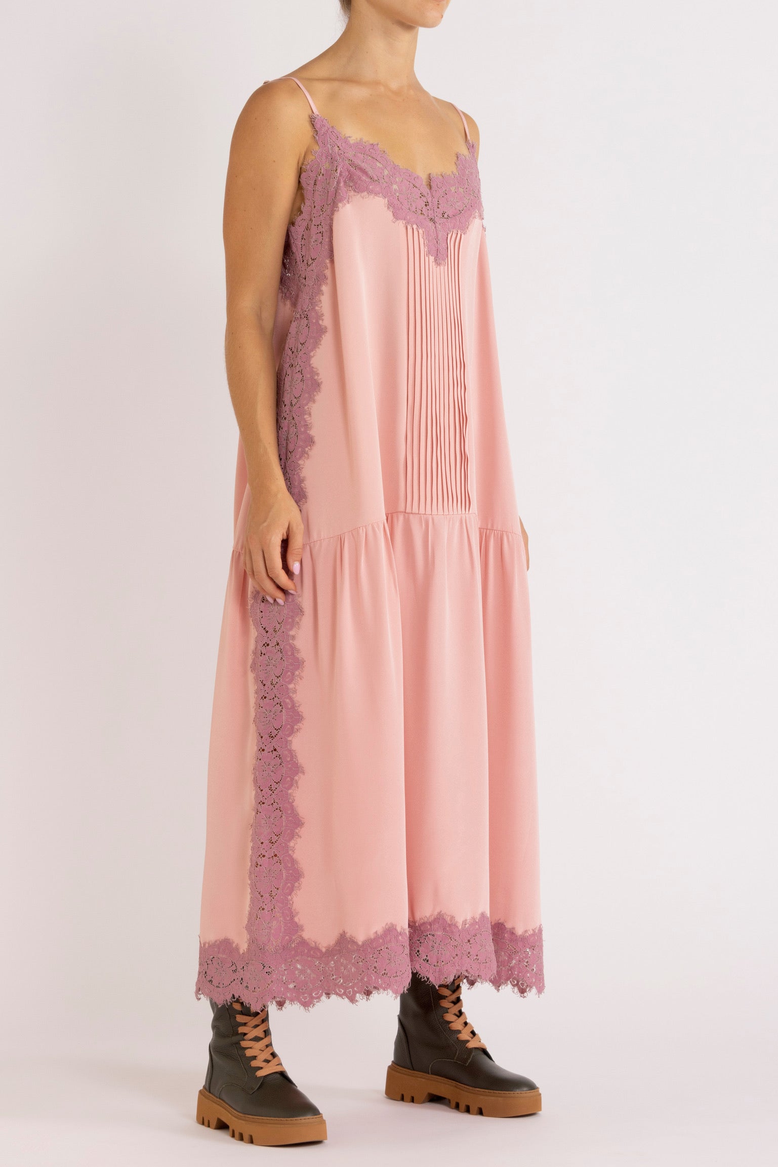 Nettie Silk & Lace Maxi Dress