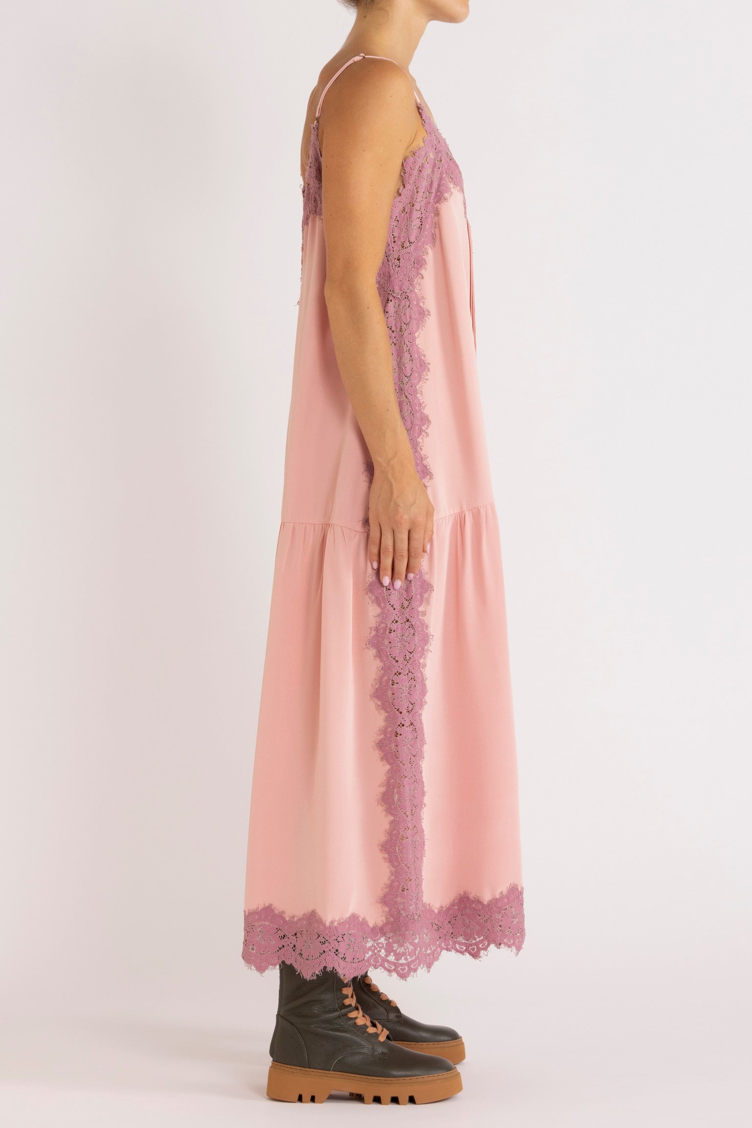 Nettie Silk & Lace Maxi Dress