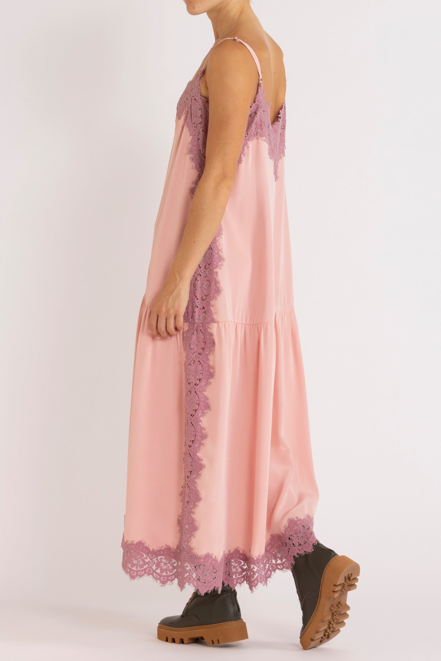 Nettie Silk & Lace Maxi Dress