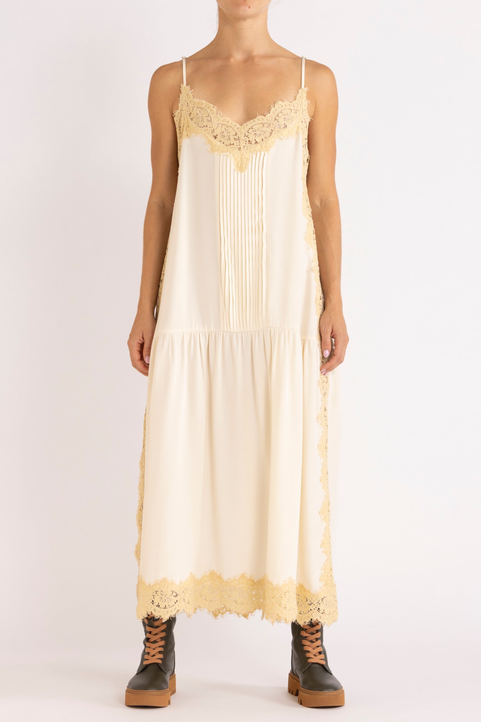 Nettie Silk & Lace Maxi Dress