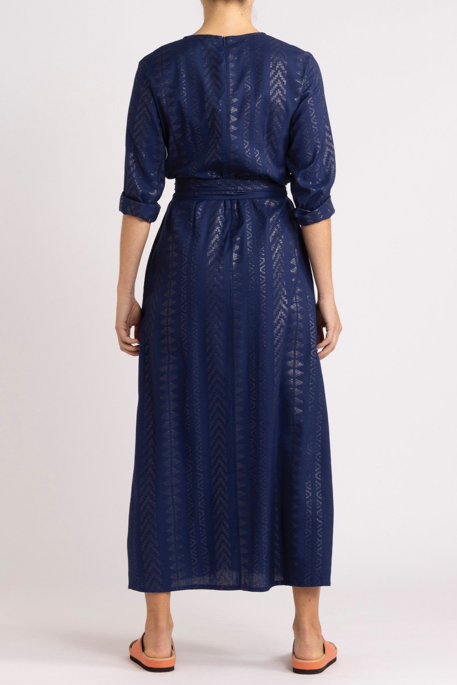 Declan Cotton-Viscose Dress with Metallic Print