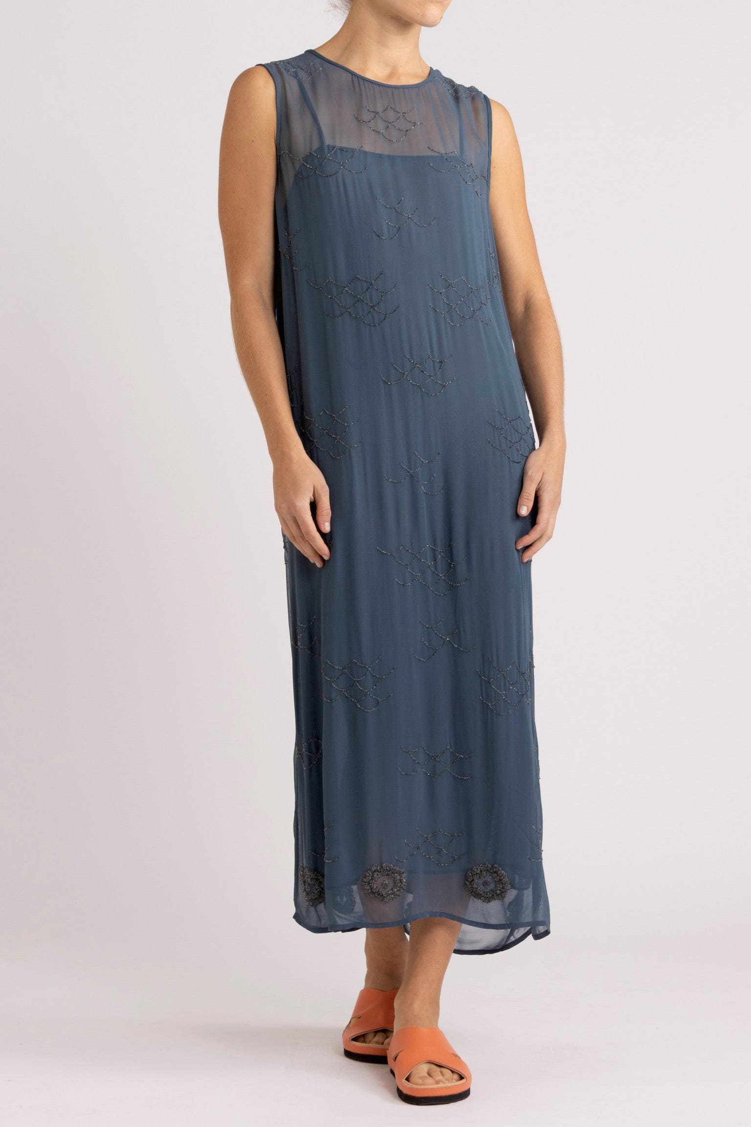 Darcy Beaded Chiffon Sleeveless Dress