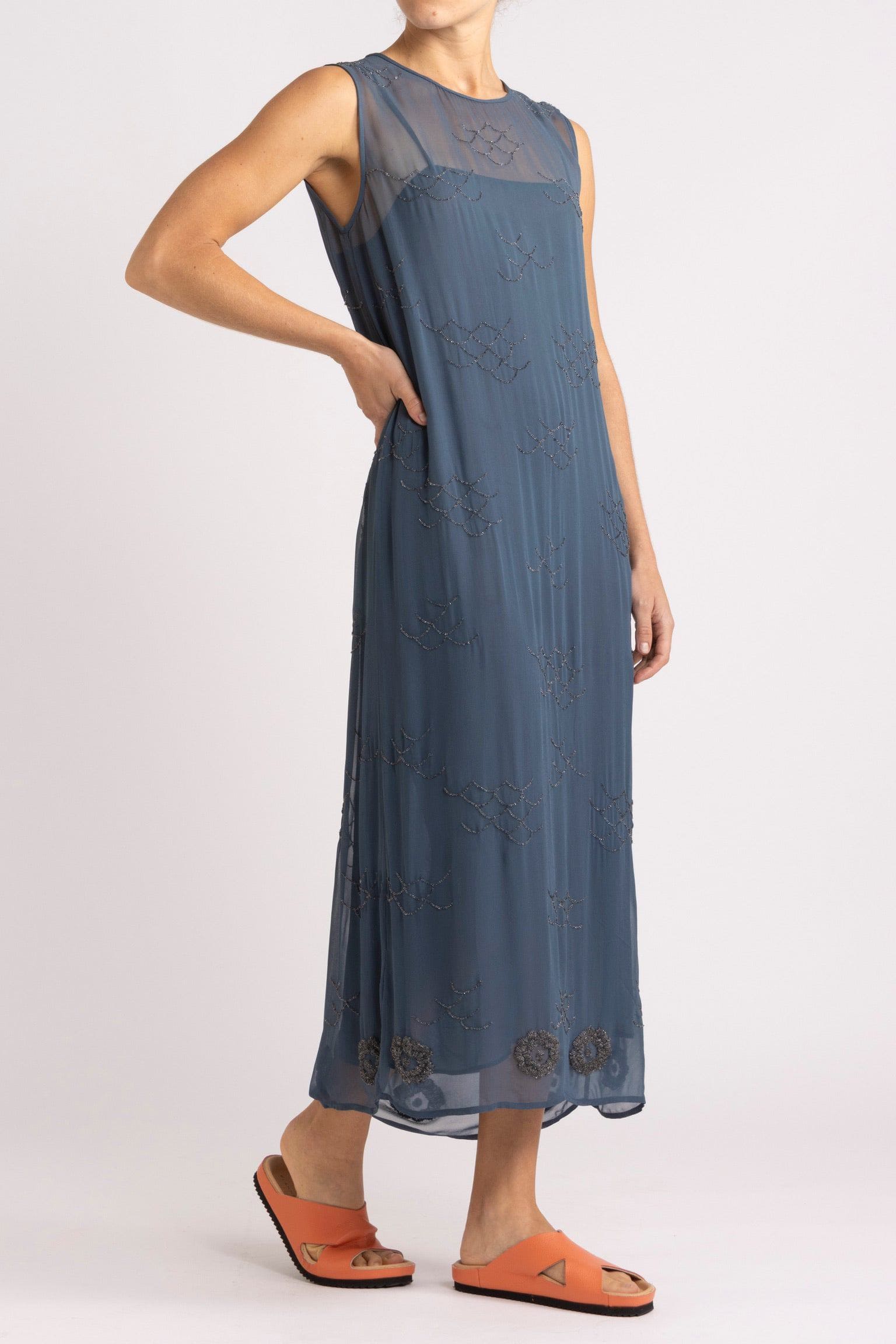 Darcy Beaded Chiffon Sleeveless Dress