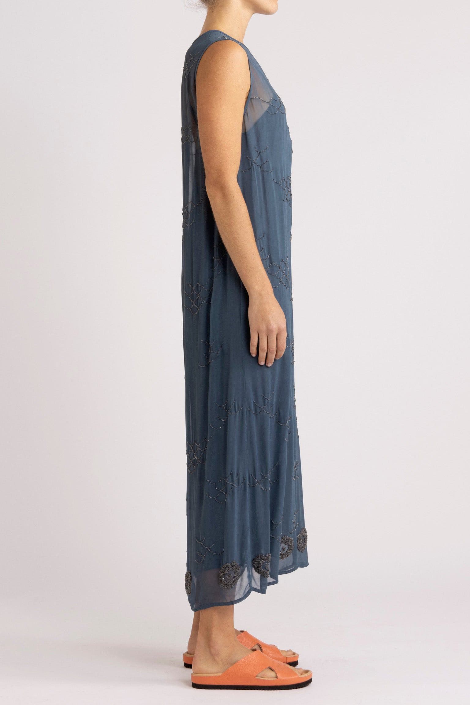 Darcy Beaded Chiffon Sleeveless Dress